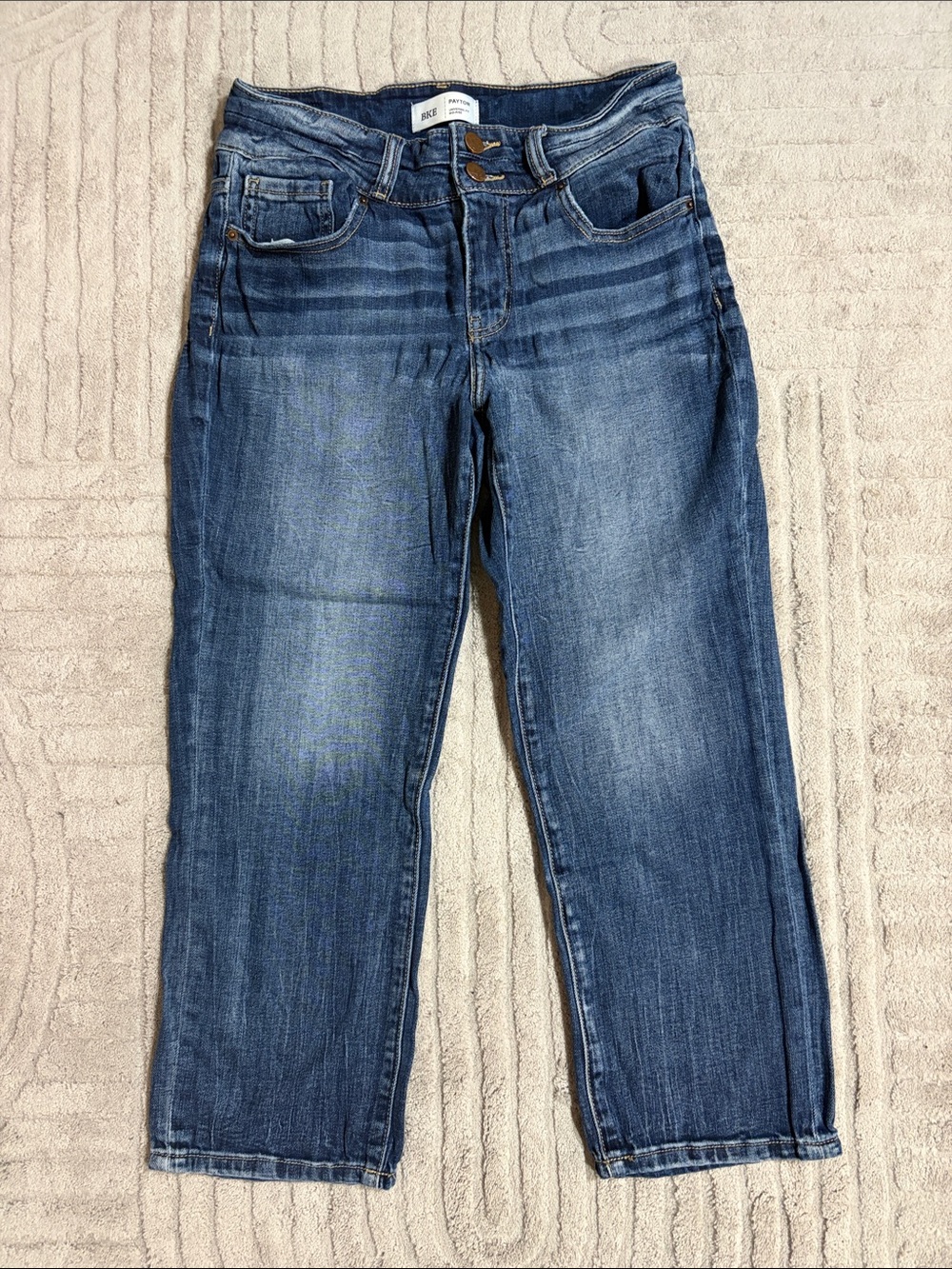 BKE Payton Mid Rise Crop Straight Leg Jeans Size 28 x 24” inseam